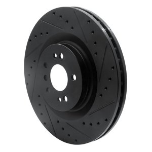 Mercedes-Benz R350 Brake Rotor (1) - Front Right - R1 Concepts - Drilled & Slotted - Black - `06-`12